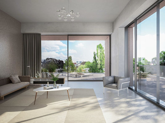 Porte coulissante à cadre en aluminium, porte vitrée à double vitrage en verre trempé